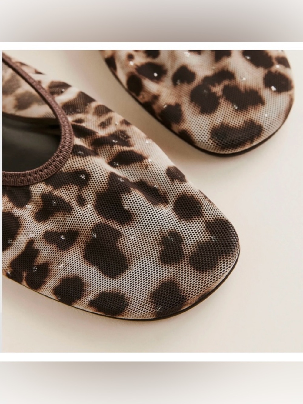 New Reformation brown leopard mesh ballet flats sz 8.5 - Picture 4 of 16